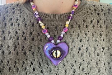 Collier Coeur Sacré Violet